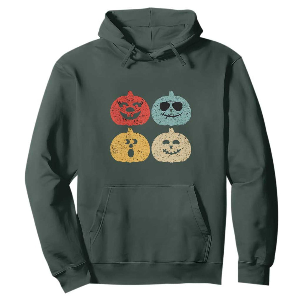 Retro Vintage Halloween Pumpkin Funny Gift Hoodie TS10 Dark Forest Green Print Your Wear