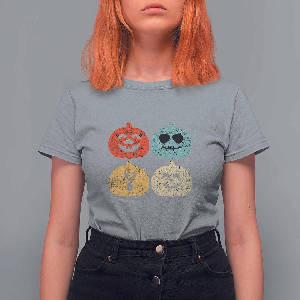 Retro Vintage Halloween Pumpkin Funny Gift T Shirt For Women TS10 Sport Gray Print Your Wear
