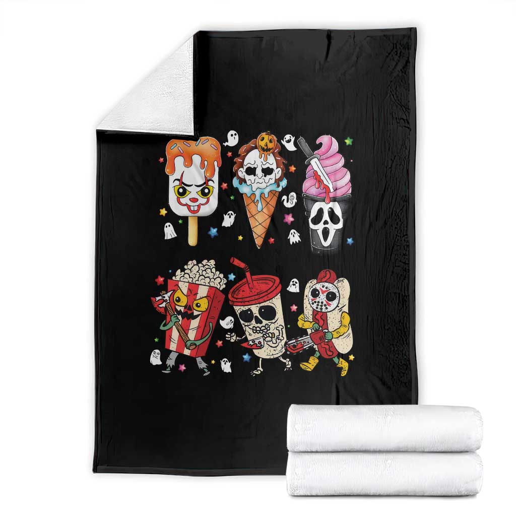 Horror Movie Summer Popsicle Halloween Ice Cream Summerween Throw Blanket TS10 Black Print Your Wear