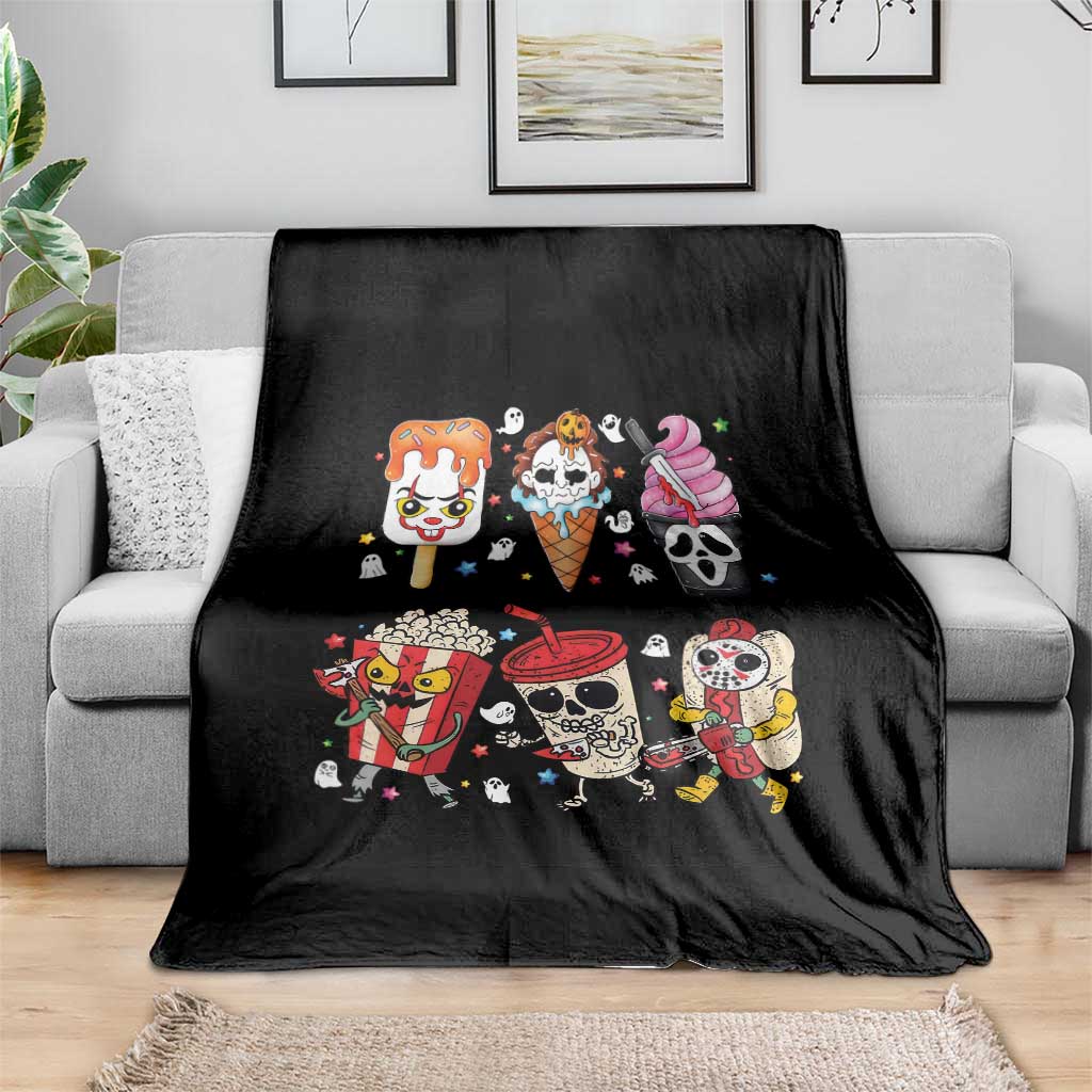 Horror Movie Summer Popsicle Halloween Ice Cream Summerween Throw Blanket TS10 Print Your Wear