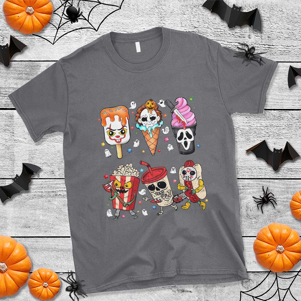Horror Movie Summer Popsicle Halloween Ice Cream Summerween T Shirt TS10 Charcoal Print Your Wear