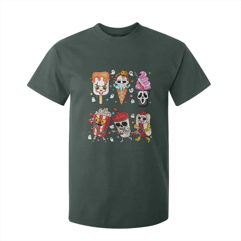 Horror Movie Summer Popsicle Halloween Ice Cream Summerween T Shirt For Kid TS10 Dark Forest Green Print Your Wear