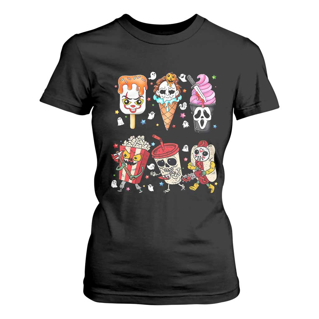 Horror Movie Summer Popsicle Halloween Ice Cream Summerween T Shirt For Women TS10 Black Print Your Wear