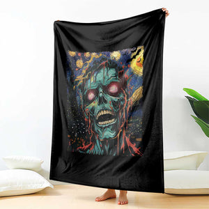 Horror Halloween Skull Throw Blanket Van Gogh Starry Night TS10 Print Your Wear