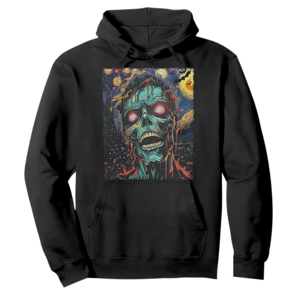 Horror Halloween Skull Hoodie Van Gogh Starry Night TS10 Black Print Your Wear
