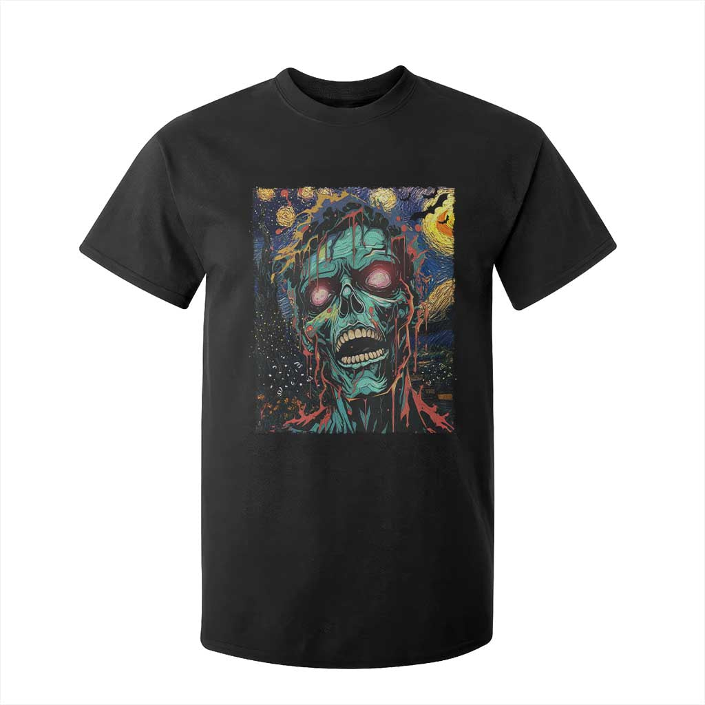 Horror Halloween Skull T Shirt For Kid Van Gogh Starry Night TS10 Black Print Your Wear