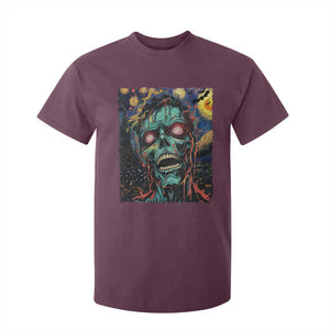 Horror Halloween Skull T Shirt For Kid Van Gogh Starry Night TS10 Maroon Print Your Wear