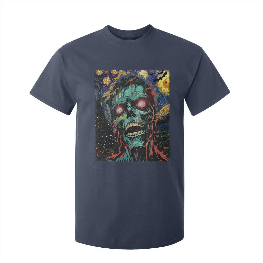 Horror Halloween Skull T Shirt For Kid Van Gogh Starry Night TS10 Navy Print Your Wear