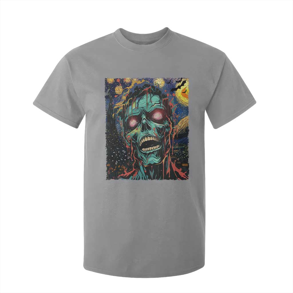 Horror Halloween Skull T Shirt For Kid Van Gogh Starry Night TS10 Sport Gray Print Your Wear