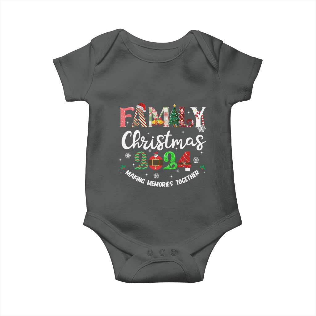 Matching Family Christmas 2024 Baby Onesie Funny Group Xmas Festive Mom Dad Kids Tees TS10 Dark Heather Print Your Wear