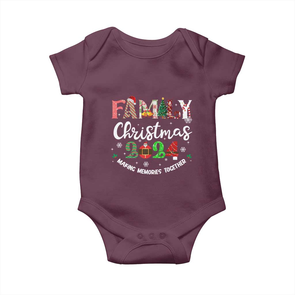Matching Family Christmas 2024 Baby Onesie Funny Group Xmas Festive Mom Dad Kids Tees TS10 Maroon Print Your Wear