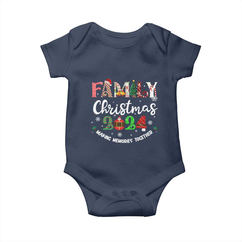 Matching Family Christmas 2024 Baby Onesie Funny Group Xmas Festive Mom Dad Kids Tees TS10 Navy Print Your Wear