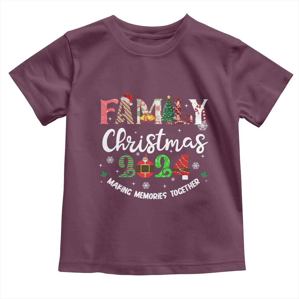 Matching Family Christmas 2024 Baby Shirt Funny Group Xmas Festive Mom Dad Kids Tees TS10 Maroon Print Your Wear