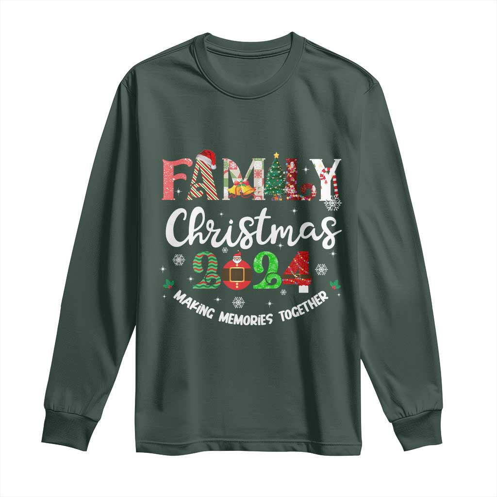 Matching Family Christmas 2024 Long Sleeve Shirt Funny Group Xmas Festive Mom Dad Kids Tees TS10 Dark Forest Green Print Your Wear