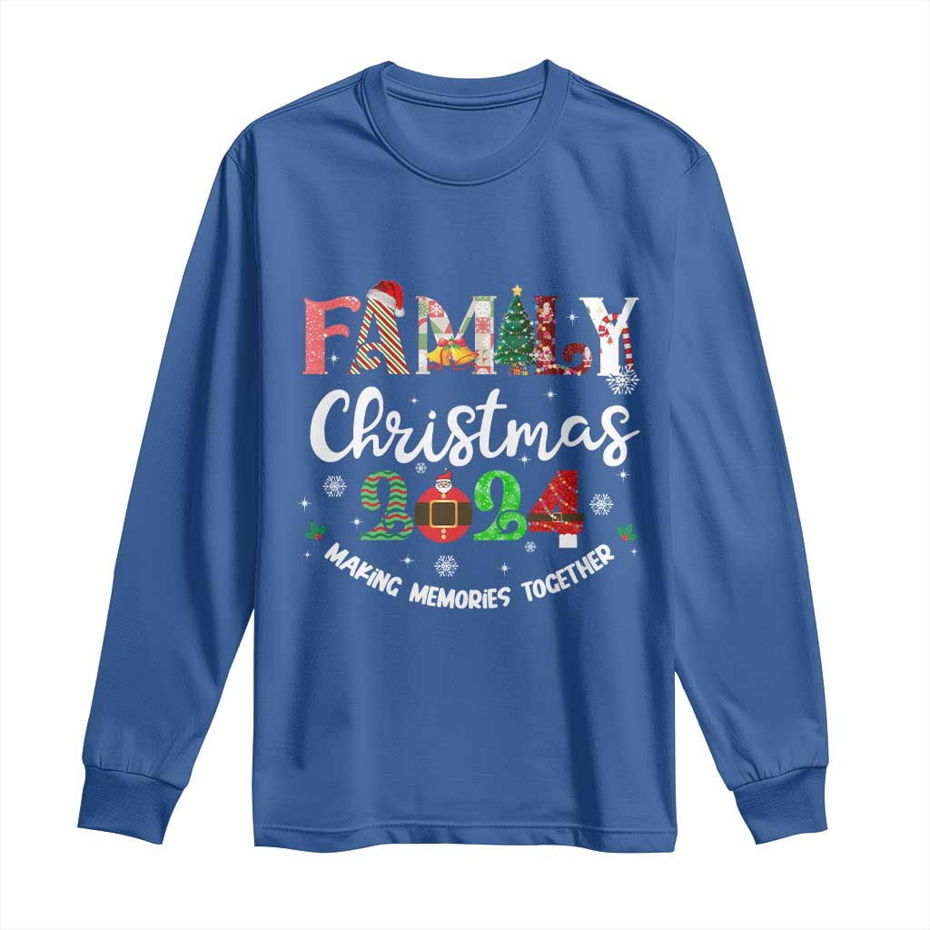 Matching Family Christmas 2024 Long Sleeve Shirt Funny Group Xmas Festive Mom Dad Kids Tees TS10 Royal Blue Print Your Wear