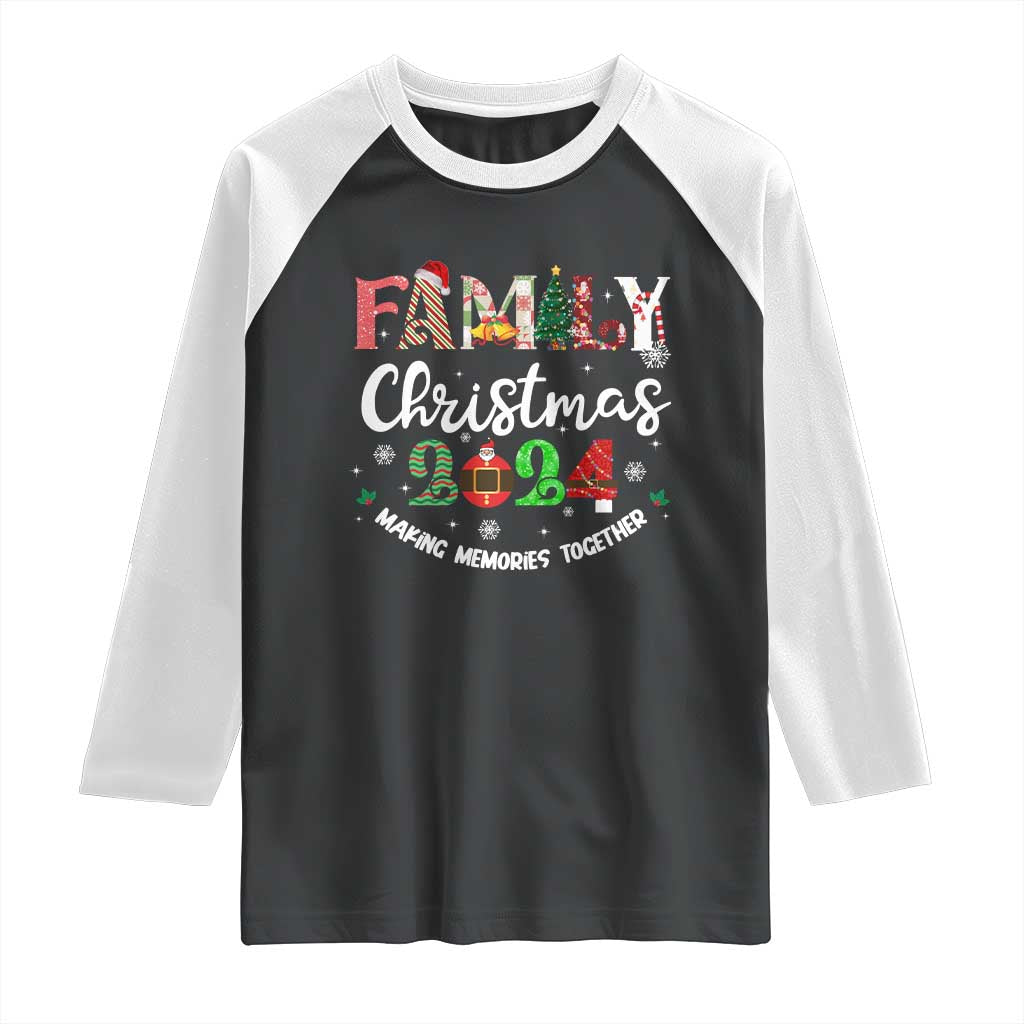 Matching Family Christmas 2024 Raglan Shirt Funny Group Xmas Festive Mom Dad Kids Tees TS10 Black White Print Your Wear