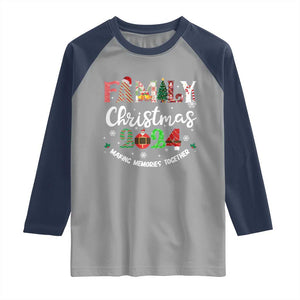 Matching Family Christmas 2024 Raglan Shirt Funny Group Xmas Festive Mom Dad Kids Tees TS10 Sport Gray Navy Print Your Wear