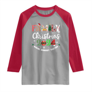 Matching Family Christmas 2024 Raglan Shirt Funny Group Xmas Festive Mom Dad Kids Tees TS10 Sport Gray Red Print Your Wear