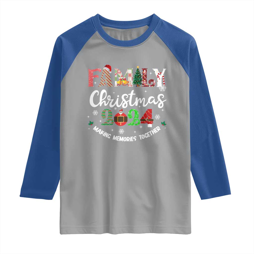 Matching Family Christmas 2024 Raglan Shirt Funny Group Xmas Festive Mom Dad Kids Tees TS10 Sport Gray Royal Print Your Wear