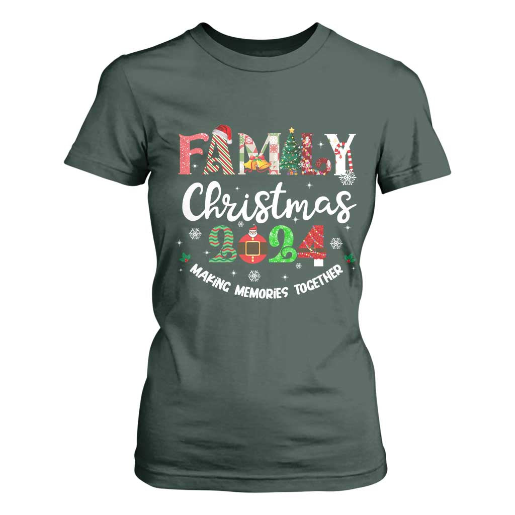Matching Family Christmas 2024 T Shirt For Women Funny Group Xmas Festive Mom Dad Kids Tees TS10 Dark Forest Green Print Your Wear