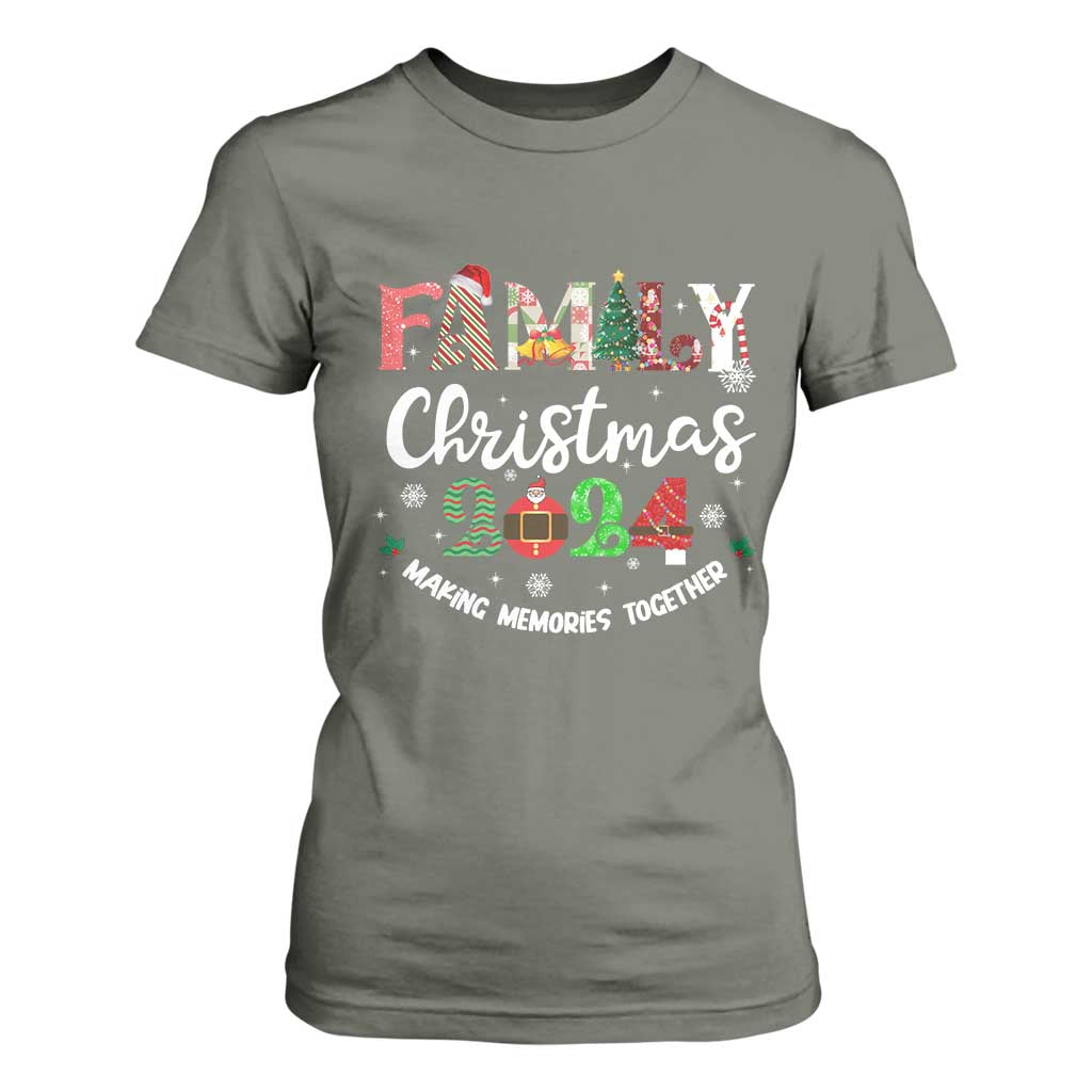 Matching Family Christmas 2024 T Shirt For Women Funny Group Xmas Festive Mom Dad Kids Tees TS10 Military Green Print Your Wear
