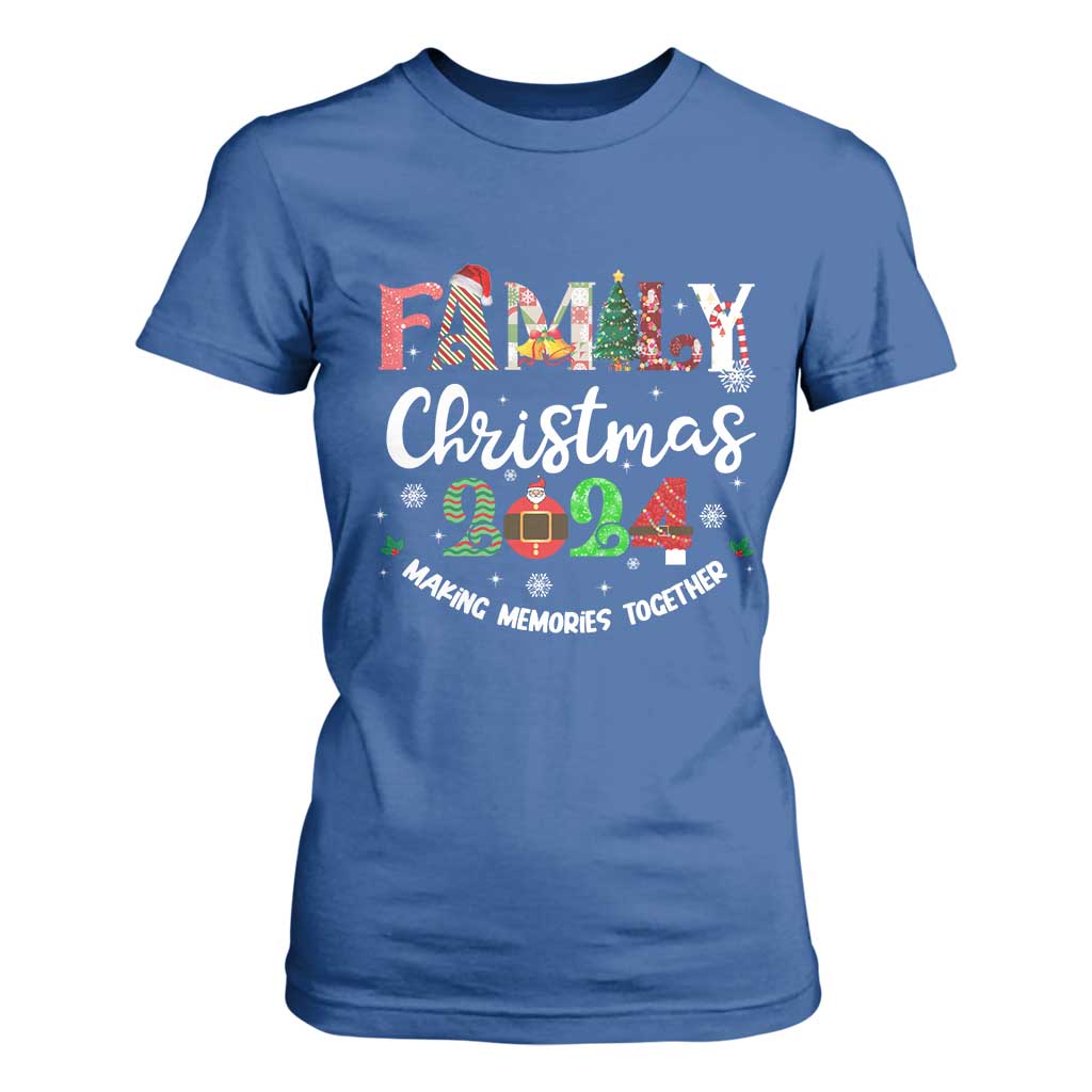 Matching Family Christmas 2024 T Shirt For Women Funny Group Xmas Festive Mom Dad Kids Tees TS10 Royal Blue Print Your Wear