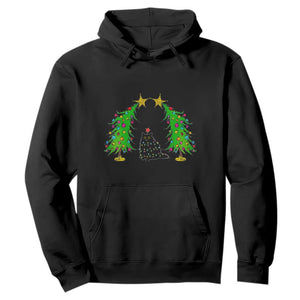 Cute Cat Christmas Hoodie Kitty Cat Lover Xmas Tree Lights TS10 Black Print Your Wear