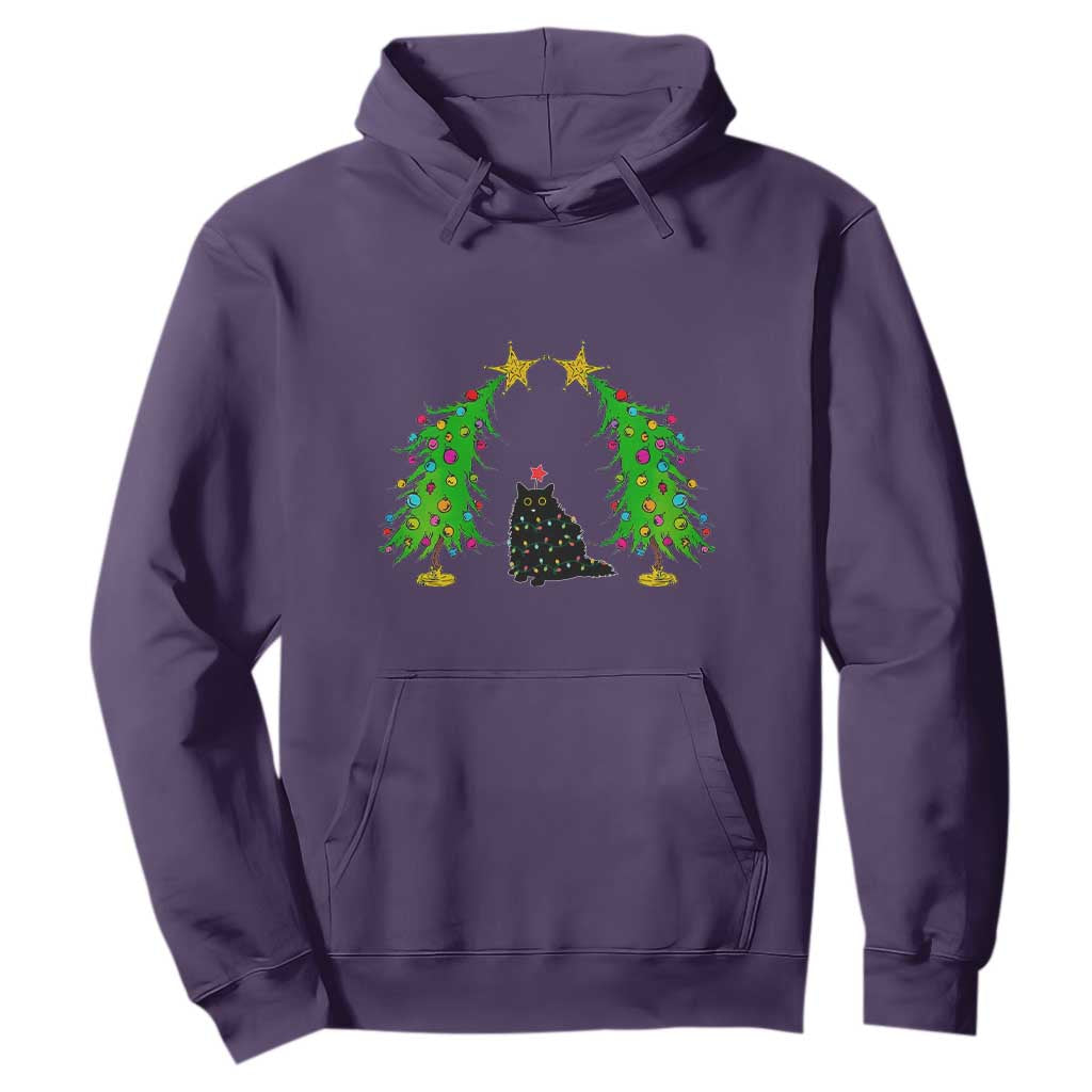 Cute Cat Christmas Hoodie Kitty Cat Lover Xmas Tree Lights TS10 Purple Print Your Wear