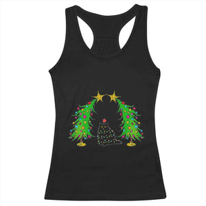 Cute Cat Christmas Racerback Tank Top Kitty Cat Lover Xmas Tree Lights TS10 Black Print Your Wear