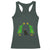 Cute Cat Christmas Racerback Tank Top Kitty Cat Lover Xmas Tree Lights TS10 Dark Forest Green Print Your Wear