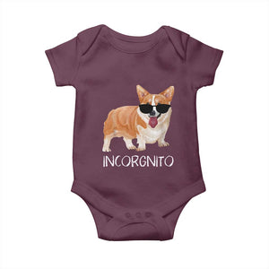 Incorgnito Funny Welsh Corgi Owner Dog Lover Baby Onesie TS10 Maroon Print Your Wear