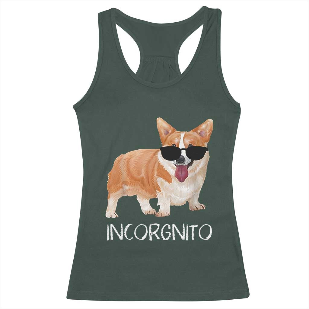 Incorgnito Funny Welsh Corgi Owner Dog Lover Racerback Tank Top TS10 Dark Forest Green Print Your Wear
