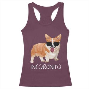 Incorgnito Funny Welsh Corgi Owner Dog Lover Racerback Tank Top TS10 Maroon Print Your Wear