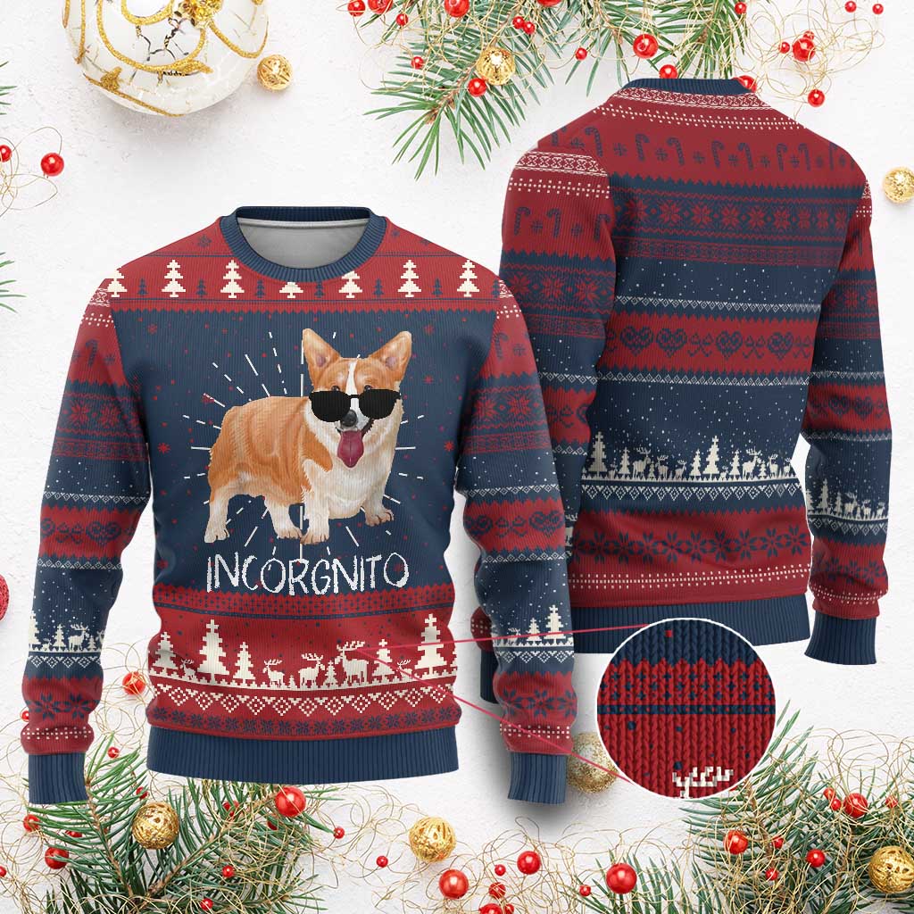 Incorgnito Funny Welsh Corgi Owner Dog Lover Knit Sweatshirt TS10 Burgundy Print Your Wear