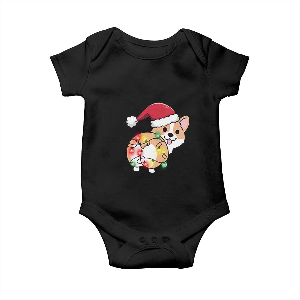 Christmas Corgi Dog Baby Onesie Cute Animal Pet Puppy Lover Gift Xmas Lights TS10 Black Print Your Wear