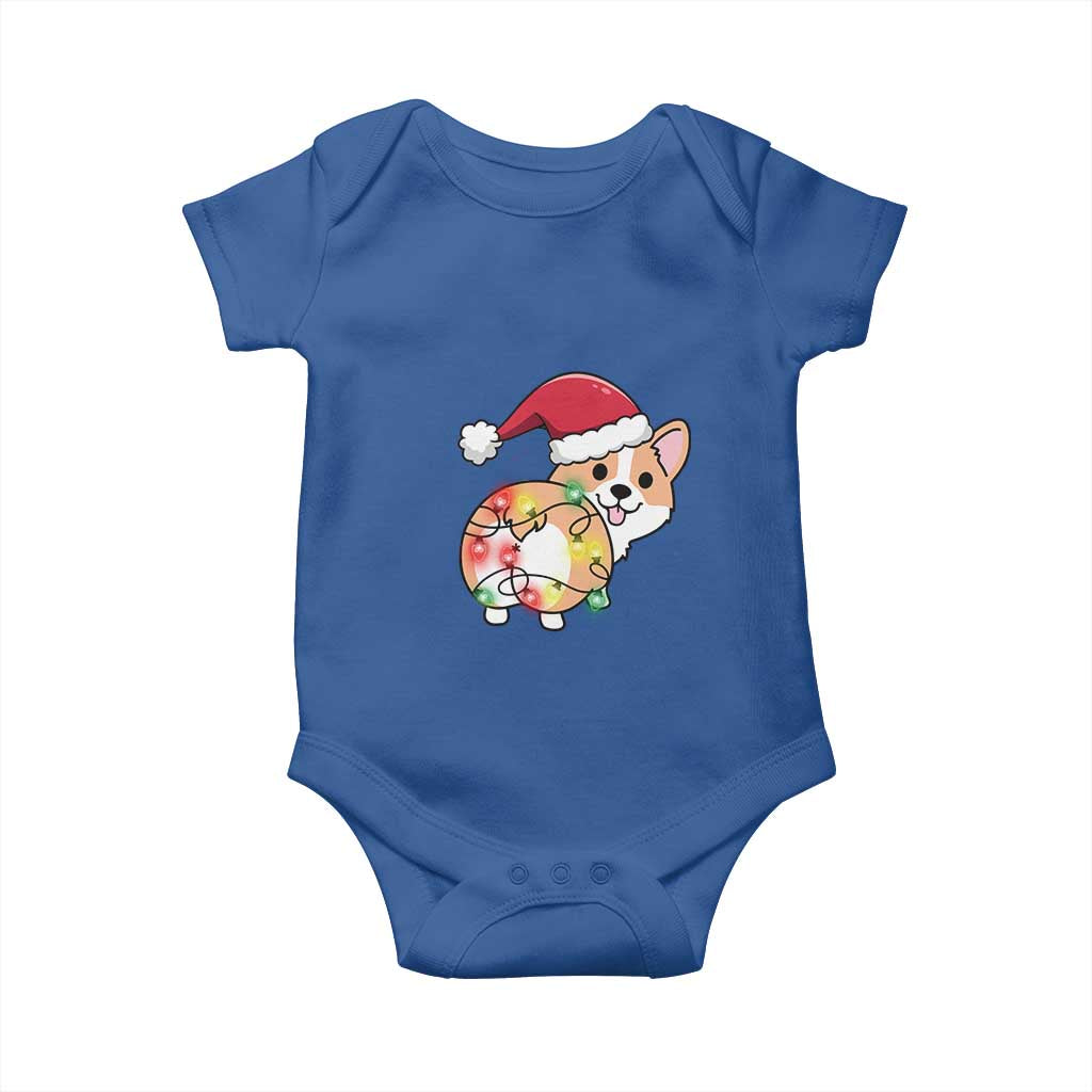 Christmas Corgi Dog Baby Onesie Cute Animal Pet Puppy Lover Gift Xmas Lights TS10 Royal Blue Print Your Wear