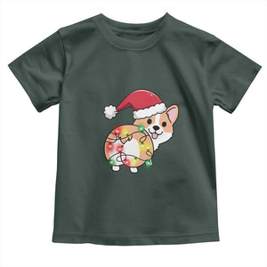 Christmas Corgi Dog Baby Shirt Cute Animal Pet Puppy Lover Gift Xmas Lights TS10 Dark Forest Green Print Your Wear