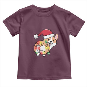 Christmas Corgi Dog Baby Shirt Cute Animal Pet Puppy Lover Gift Xmas Lights TS10 Maroon Print Your Wear