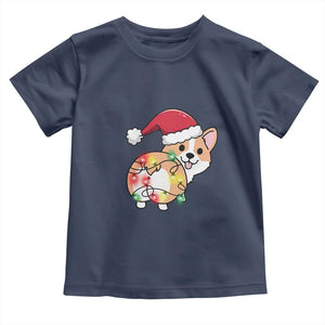 Christmas Corgi Dog Baby Shirt Cute Animal Pet Puppy Lover Gift Xmas Lights TS10 Navy Print Your Wear