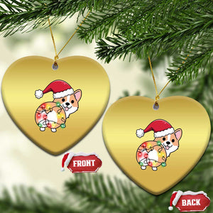 Christmas Corgi Dog Christmas Ornament Cute Animal Pet Puppy Lover Gift Xmas Lights TS10 Heart Gold Print Your Wear