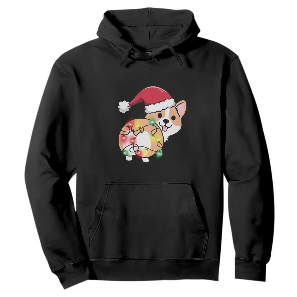 Christmas Corgi Dog Hoodie Cute Animal Pet Puppy Lover Gift Xmas Lights TS10 Black Print Your Wear
