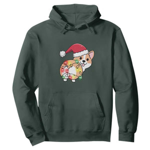 Christmas Corgi Dog Hoodie Cute Animal Pet Puppy Lover Gift Xmas Lights TS10 Dark Forest Green Print Your Wear