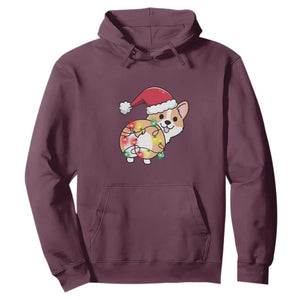 Christmas Corgi Dog Hoodie Cute Animal Pet Puppy Lover Gift Xmas Lights TS10 Maroon Print Your Wear
