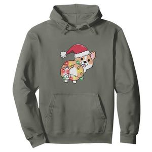 Christmas Corgi Dog Hoodie Cute Animal Pet Puppy Lover Gift Xmas Lights TS10 Military Green Print Your Wear
