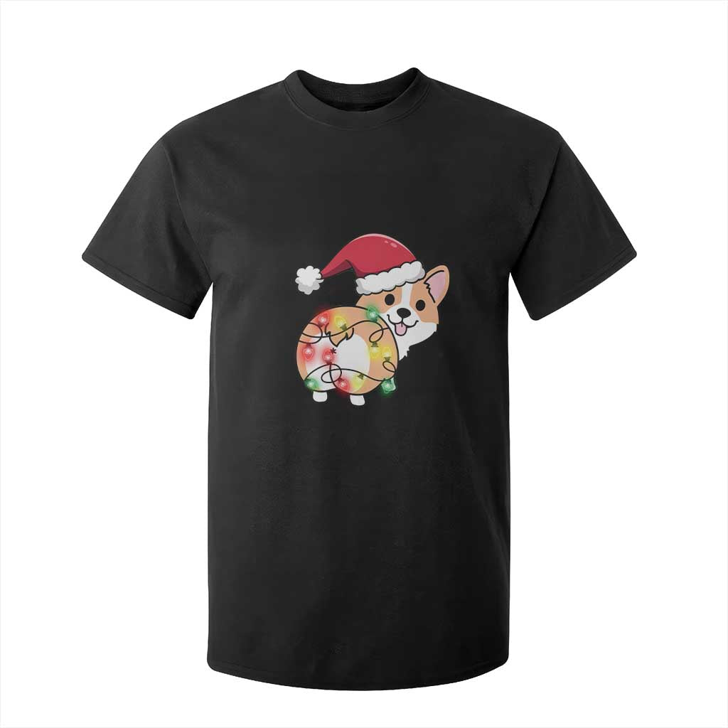 Christmas Corgi Dog T Shirt For Kid Cute Animal Pet Puppy Lover Gift Xmas Lights TS10 Black Print Your Wear