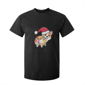 Christmas Corgi Dog T Shirt For Kid Cute Animal Pet Puppy Lover Gift Xmas Lights TS10 Black Print Your Wear
