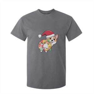 Christmas Corgi Dog T Shirt For Kid Cute Animal Pet Puppy Lover Gift Xmas Lights TS10 Charcoal Print Your Wear
