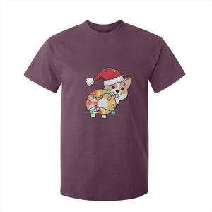Christmas Corgi Dog T Shirt For Kid Cute Animal Pet Puppy Lover Gift Xmas Lights TS10 Maroon Print Your Wear