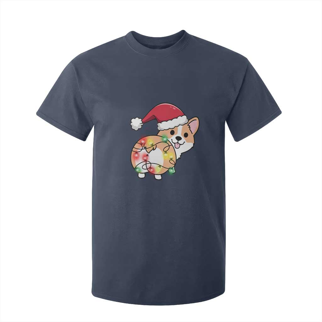 Christmas Corgi Dog T Shirt For Kid Cute Animal Pet Puppy Lover Gift Xmas Lights TS10 Navy Print Your Wear