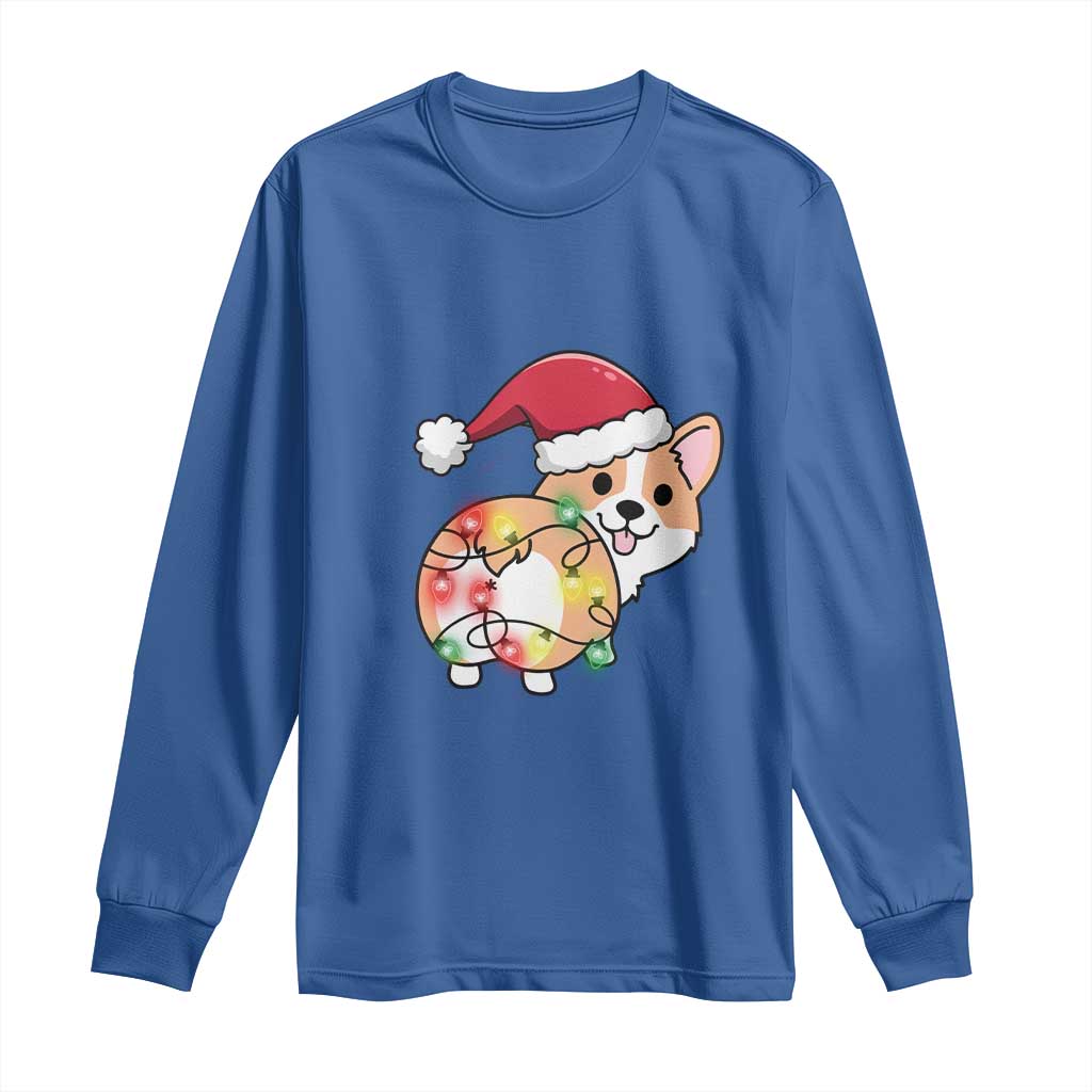 Christmas Corgi Dog Long Sleeve Shirt Cute Animal Pet Puppy Lover Gift Xmas Lights TS10 Royal Blue Print Your Wear